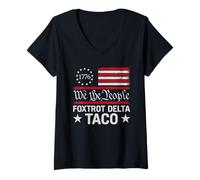 Womens We The People Taco Foxtrot Delta Taco V-Neck T-Shirt