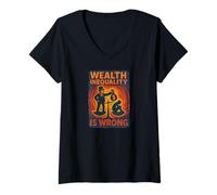 Womens Wealth Inequality is Wrong V-Neck T-Shirt