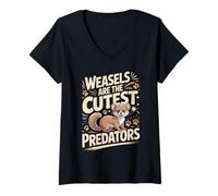 Women's Weasels are The Cutest Predators Cutest Predator V-Neck T-Shirt