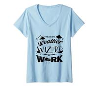 Women's Weather Wizard At Work Weather Forecaster Weatherman V-Neck T-Shirt