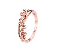 Womens Wedding Band Moissanite, Promise Rings Geometry Jewelry 9K Rose Gold for Bride Size P 1/2