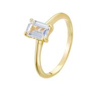 Women's Wedding Band, Pre Engagement Ring Rectangular with 1ct Moissanite 18K Yellow Gold Size L 1/2