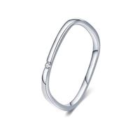 Womens Wedding Band Vintage, Engagement Ring Vintage 9K White Gold Diamond Round Shape Thin Square with Jewelry Box Size I 1/2