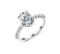 Womens Wedding Band White Gold, Vintage Ring Oval Au375 9K White Gold Band Ring with Moissanite2.5ct Size U 1/2