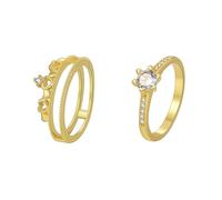 Women's Wedding Bands Engagement Rings Gold 18K Au750 Moissanite 2Pcs Set Size Q 1/2 Fashion for Wife Christmas Jewelry