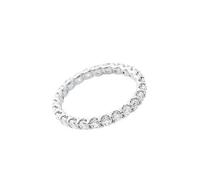 Womens Wedding Bands, Ladies Rings Eternity Band with Round Shape Moissanite 18K White Gold Size V 1/2