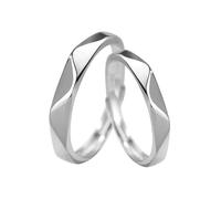 Women'S Wedding Bands Promise Rings 925 Sterling Silver Polyhedral Triangle Cut Adjustable Fashion for Couple Men Sister Engagement Jewelry