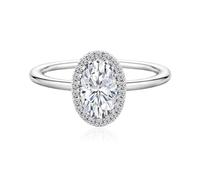 Women's Wedding Bands White Gold, Eternity Wedding Band Moissanite Oval Ring 9K White Gold for Valentine's Day Size Q 1/2