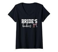 Womens Wedding Hen Do Bride's Babes V-Neck T-Shirt