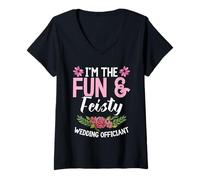 Womens Wedding Minister Celebrant I´m The Fun Wedding Officiant V-Neck T-Shirt