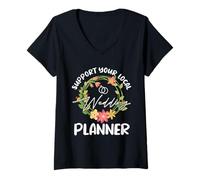 Women's Wedding Planner Mode | Funny Bridal Event Coordinator V-Neck T-Shirt