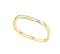Women's Wedding Rings Engraving, S925 Sterling Silver Simple Engravable Wedding Ring with Cubic Zirconia Gold Plated for Women Size N 1/2