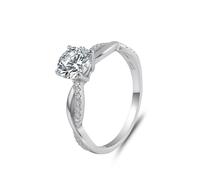 Women's Wedding Rings, Mom Rings for Women Infinity with 1ct Moissanite 18K White Gold Size P 1/2