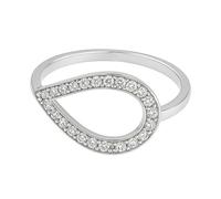 Womens Wedding Rings, Promise Ring to Myself Water Drop with Diamond White Gold Platinum 950 Size J 1/2