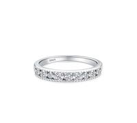 Womens Wedding Rings Sterling Silver Wedding Band S925 1.9mm Cubic-Zirconia Elegant Style Size L 1/2 Gifts for Ladies Mother Fashion