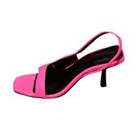 Women's Wedding Sandals, Open Back, Toe, High Heel, Square Toe, Romantic Heel, Slim Silhouette Comfort Sandals for Outdoor, Holiday, Leisure & Everyday Use, pink, 10 UK