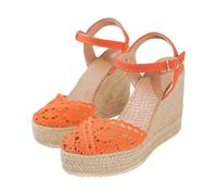 Women'S Wedge Espadrille Closed Toe Womens Platform Sandals Elegant Buckle Sandal High Wedge Canvas Sandal Ladies Mid Heel Sliders Summer Hessian Sliders Outdoor Holiday Fooywear