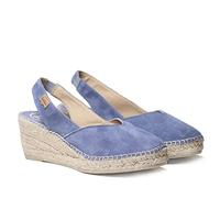Women's wedge espadrille in suede - BETTY-A - Indigo, 9 UK - 42 EU