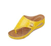 Womens Wedge Flip Flops, Ladies Orthopedic Sandals Premium Toe Corrector Bunion Sandal Arch Support Toe Post Thong Beach Summer Shoes Slip On Sandals