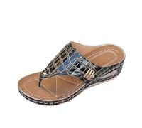 Womens Wedge Flip Flops, Ladies Orthopedic Sandals Premium Toe Corrector Bunion Sandal Arch Support Toe Post Thong Beach Summer Shoes Slip On Sandals