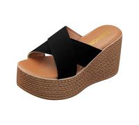 Women's Wedge Heeled Sandals Platform Open Toe Ankle Sandal for Women Comfortable Wedge Sandals Dressy Shoes With Arch Support Espadrilles For Womens (9.5)