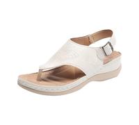 Women's Wedge Orthotic Flops Sandals New Toe Post Backstrap Fashion Boho Adjustable Buckle Slingback Summer Comfy Platform T-Strap Thong Dressy Walking Beach Sandals Vintage Flip Flops Footwear