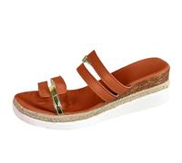 Women's Wedge Platform Espadrille Slide Sandals Slip-On Lightweight Open Toe Memory Foam Summer Chunky Sliders Fashion Daily Wear 2026 Tropical Crossover Sliders Trendy Khaki