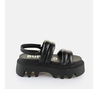 Women's wedge sandals Buffalo Flora Ts Quilt - Vegan Nappa Black 40
