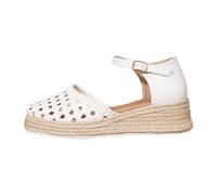 Women's Wedge Sandals Elegant Summer Shoes Platform Sandals High Heels Slingback Chunky Heels Sandals Buckled Platform Sandals Adjustable Casual Strap Sandals Wooden Shoes, White, 7 UK