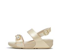 Fitflop Lulu Ultra Jewel Metallic Back Strap Sandals Beige EU 39 Woman