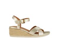 Geox Women's D Ischia Corda C Wedge Sandal, Gold, 9 UK