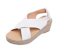 Women's Wedge Sandals, Open Toe Slippers Women, Roman Style Woven Slope Heel, Buckle Breathable Sandals, Summer Leisure Beach Shoes, Ladies Wedge Platform Sandals Heels Slippers