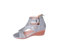 Womens Wedge Sandals Open Toe Strappy Sandal Stylish Breathable Classic Comfortable Back Zipper Casual Gladiatot Sandals Summer Outdoor