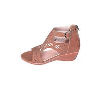 Womens Wedge Sandals Open Toe Strappy Sandal Stylish Breathable Classic Comfortable Back Zipper Casual Gladiatot Sandals Summer Outdoor