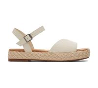 TOMS Women's Abby Sandal, Natural Slubby Woven/Leather, 5.5 UK