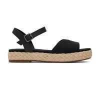 TOMS Women's Abby Sandal, Black Slubby Woven/Leather, 6.5 UK