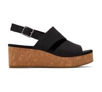 TOMS Women's Claudine Wedge Sandal, Black Melange Woven, 9 UK