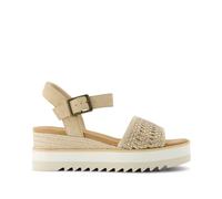 Toms Shoes Women's Sandal Diana Champagne Metallic Basket Weave/Suede UK 3