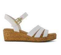 TOMS Women's Julia Wedge Sandal, White Slubby Woven, 10 UK