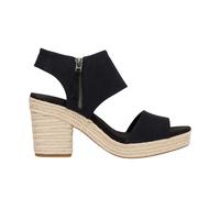 TOMS Women's Majorca Platform Heeled Sandal, Black/Black Basket Weave, 7.5 UK