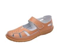 Women's Wedge Sandals with Closed Heel - Leisure Breathable Summer Sandals Lightweight Comfortable Single Shoes Cushioning Sole Beach Sandals Orthoshoes for Weekend Trips, brown, 10 UK