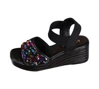 Womens Wedge Sandals Women's Slope High Heel Sandals Sequin Fashion Casual