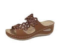 Women's Wedge Slide Sandals Vintage Flower Chunky Platform Slippers Open Toe Slip On Lightweight Shower Beach Pool Backless Mules Shoes Indoor Outdoor Summer Sandal for Hawaiian Holiday Vacations