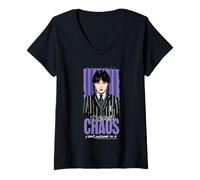 Womens Wednesday Season 2 I Cause Chaos I Don't Succumb to It V-Neck T-Shirt