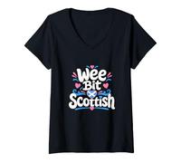 Women's Wee Bit Scottish Scotland Heritage V-Neck T-Shirt