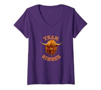 Womens Wee Hamish Scottish Highland Cow Team Ginger V-Neck T-Shirt