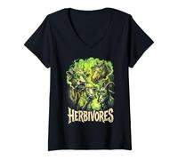 Women's Weed Funny Marijuana Herbivores Stoner Farm Animals 420 V-Neck T-Shirt