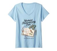 Women's Weekend Birdwatching Club Robin Journal Design V-Neck T-Shirt