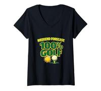 Women's Weekend Forecast is Golf Funny Gift for Golfers Man Cave V-Neck T-Shirt