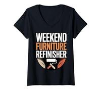 Women's Weekend Furniture Refinisher DIY Woodworking V-Neck T-Shirt
